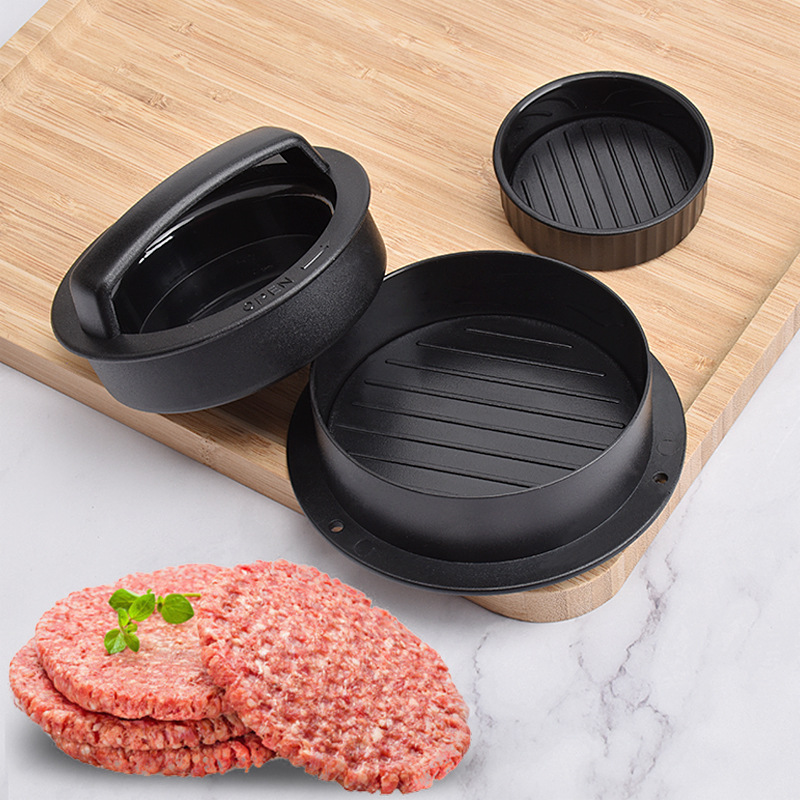 Burger Meat Press - Heavy Duty Patty Maker with Handle (Black)