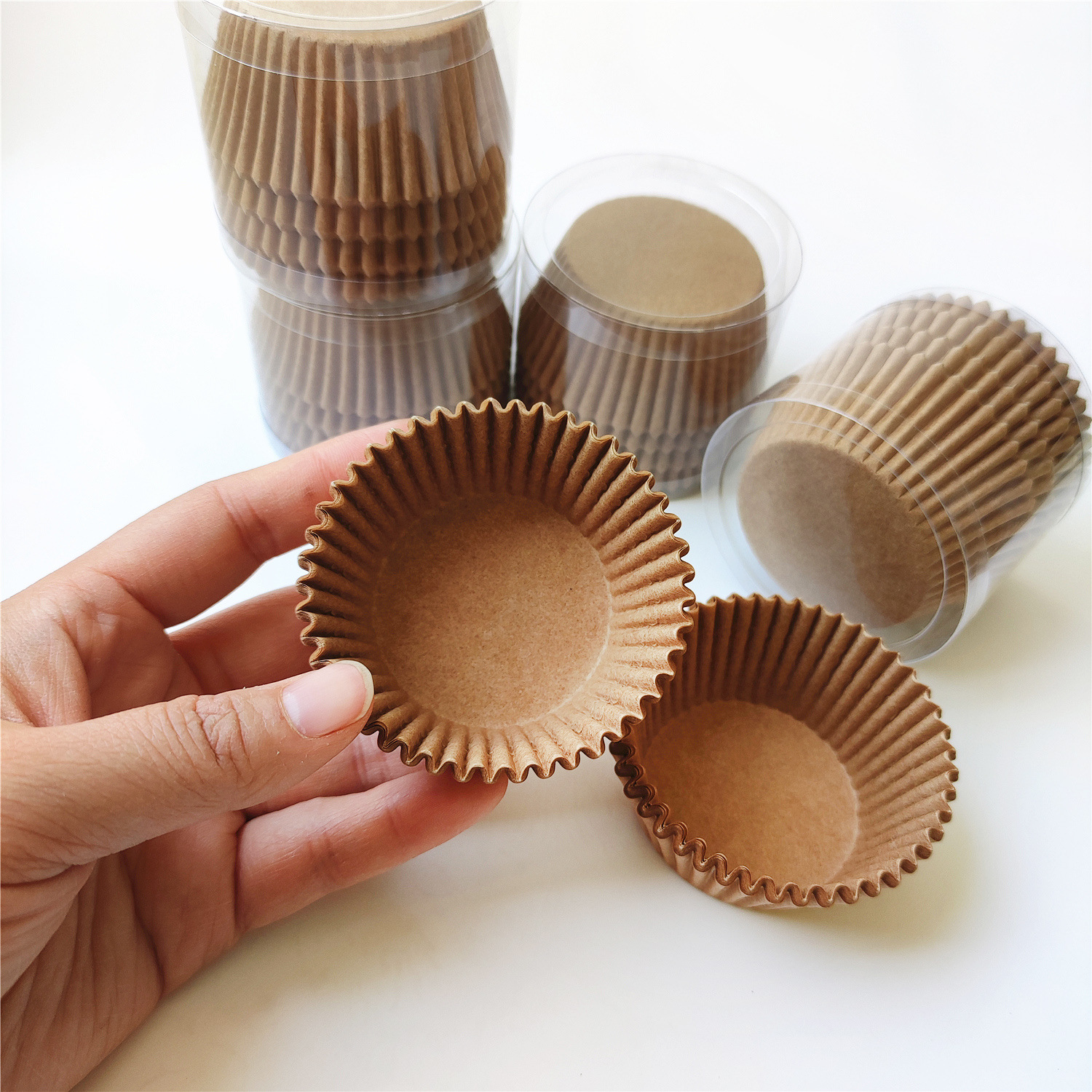 Natural Brown Greaseproof Muffin Baking Cups – 200 Pack, Eco-Friendly, Disposable Cupcake Liners