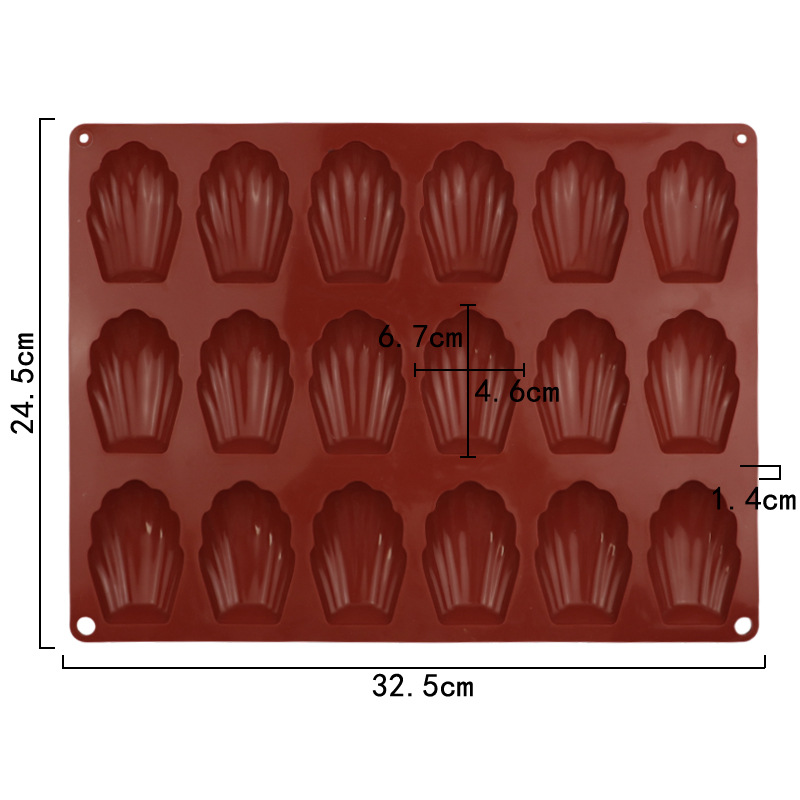 Shell Shape Silicone Mold – 18-Cavity Non-Stick Madeleine Cake and Soap Tray