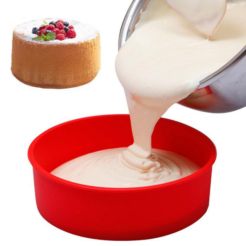 Round Silicone Cake Mold Set – Non-Stick, Heat Resistant Bakeware for Oven Use (3 Colors)