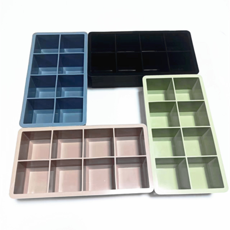 Large Square Silicone Ice Cube Tray – 8 Grid BPA-Free Mould for Whiskey, Cocktails & More