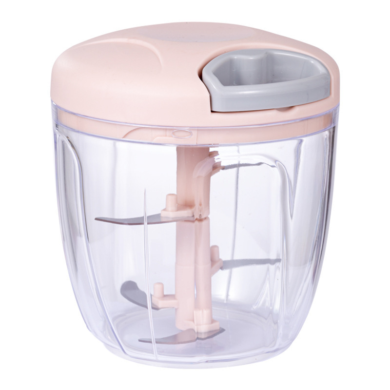 Manual Hand-Pull Food Chopper with Stainless Steel Blades – Vegetable & Fruit Cutter