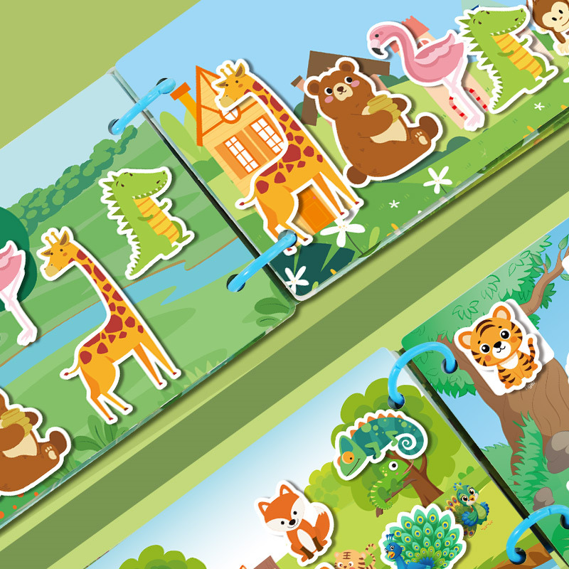 Busy Book for Toddlers – Montessori Learning Binder with Alphabet, Math, Animal & Cognitive Activities (4 Themes)