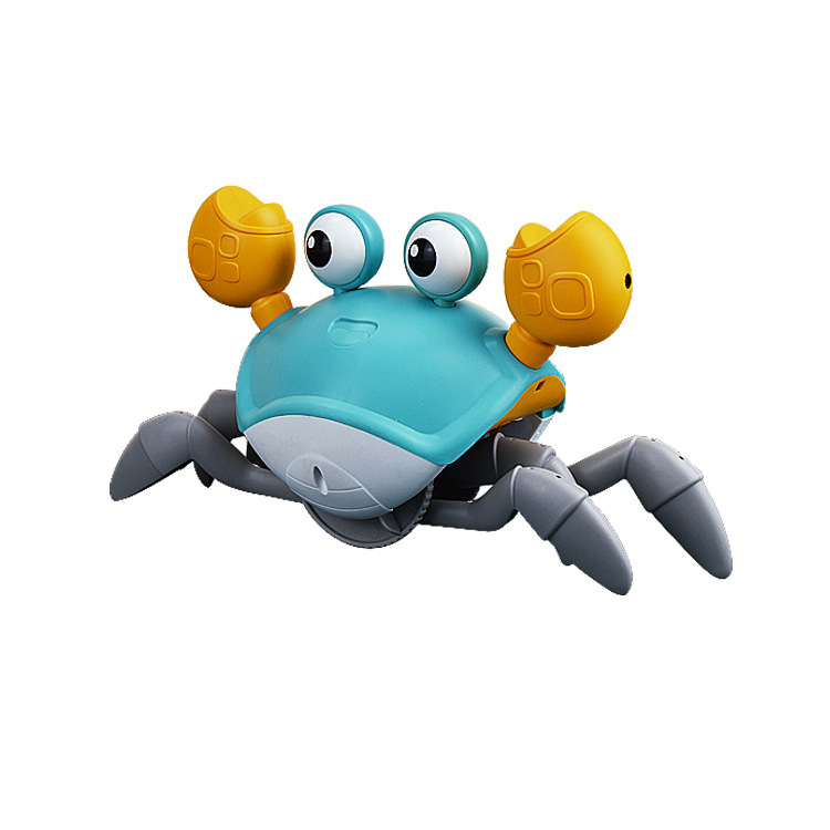 Electric Crawling Crab Toy with Sensor – Interactive Light & Music Toy for Toddlers – Obstacle Avoidance Baby Crawling Toy