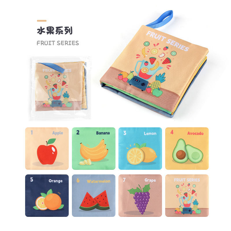 Soft Cloth Book for Babies – Washable Fabric Learning Books Set with Animals, Fruits, Vegetables & Sea World Themes