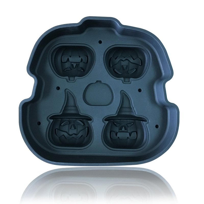 Halloween Pumpkin Silicone Ice Mold - 4 Cavity with Funnel