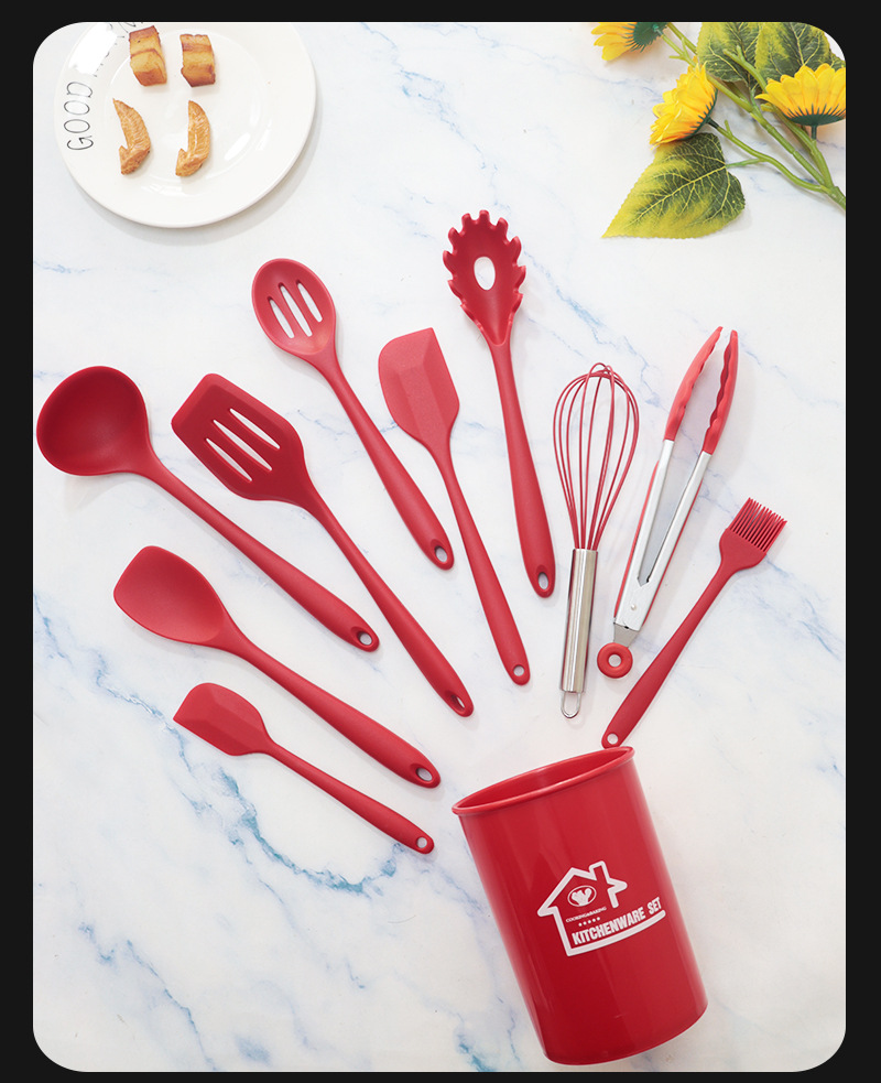 10-Piece Silicone Kitchen Utensil Set – Non-Stick Heat-Resistant Cooking Tools with Gift Box