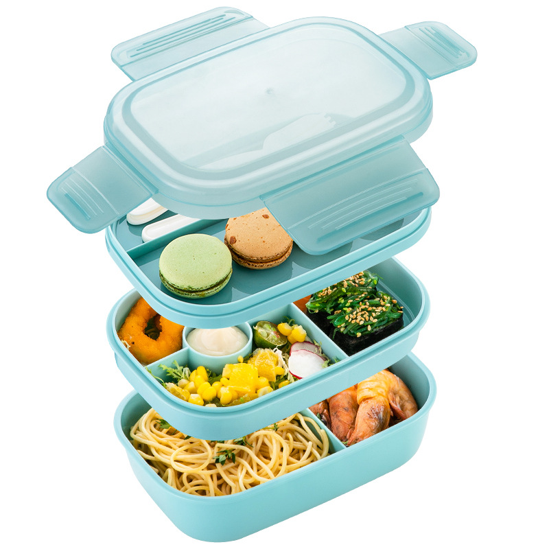 Double-Layer Lunch Box with Leakproof Lid – Portable Bento Food Container for School & Office