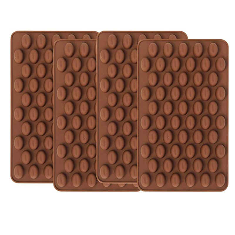 Silicone Coffee Bean Mold Tray Set – 4-Pack Non-Stick Chocolate & Candy Molds
