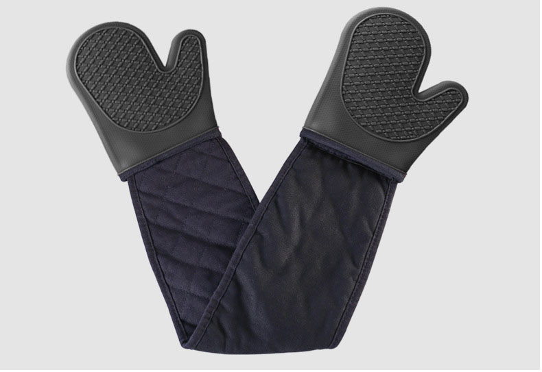 Extra Long Silicone Oven Mitts – Heat Resistant Kitchen Gloves with Non-Slip Grip