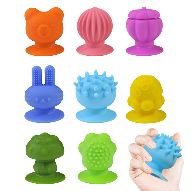 Sensory Silicone Suction Toys - 9PCS Textured Fidget Set for Kids