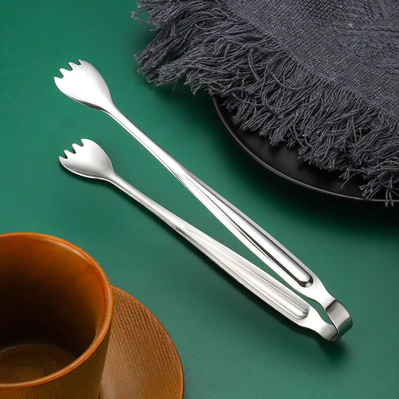 Stainless Steel Serving Tongs – Gold & Silver Salad Pasta Clip, Anti-Slip, Elegant Buffet Tongs