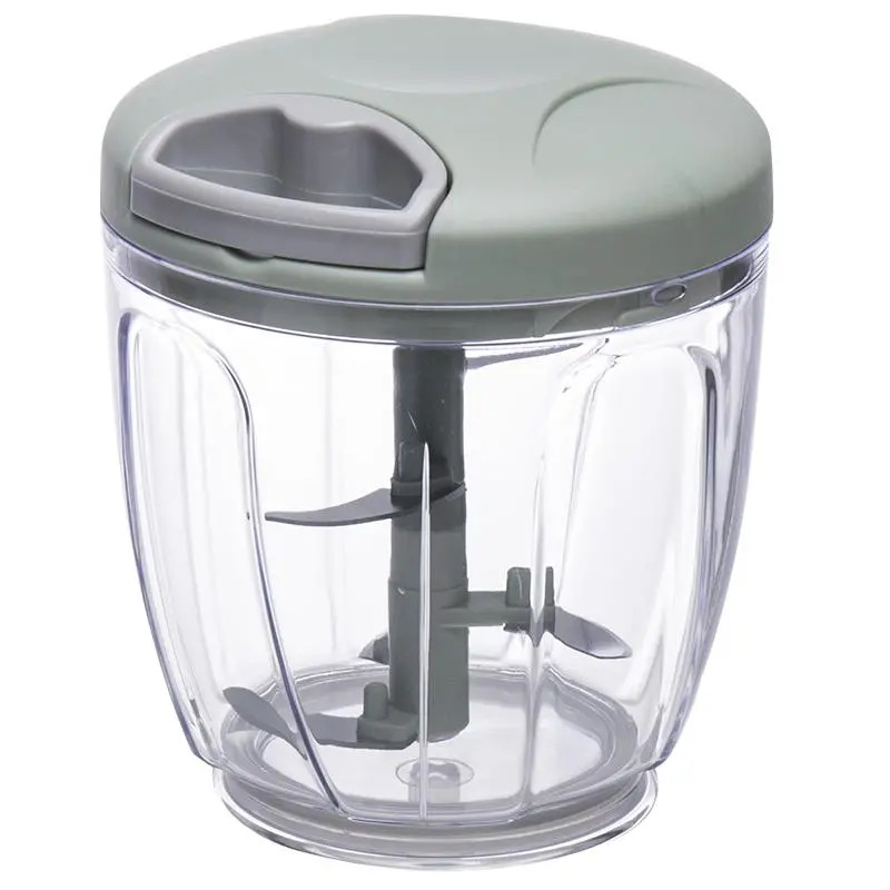 Manual Food Chopper – Hand-Pull Garlic Onion Vegetable Mincer with 3 Stainless Steel Blades