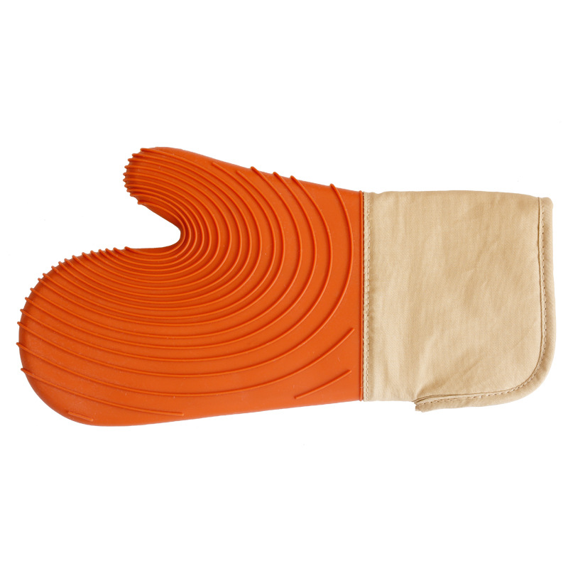 Silicone Oven Mitts – Heat Resistant Non-Slip Kitchen Gloves with Cotton Lining for Baking & BBQ (1pc)