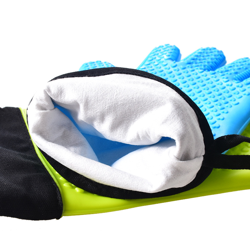 Extended Silicone Oven Glove – Heat Resistant BBQ Mitt with Non-Slip Grip & Fabric Cuff