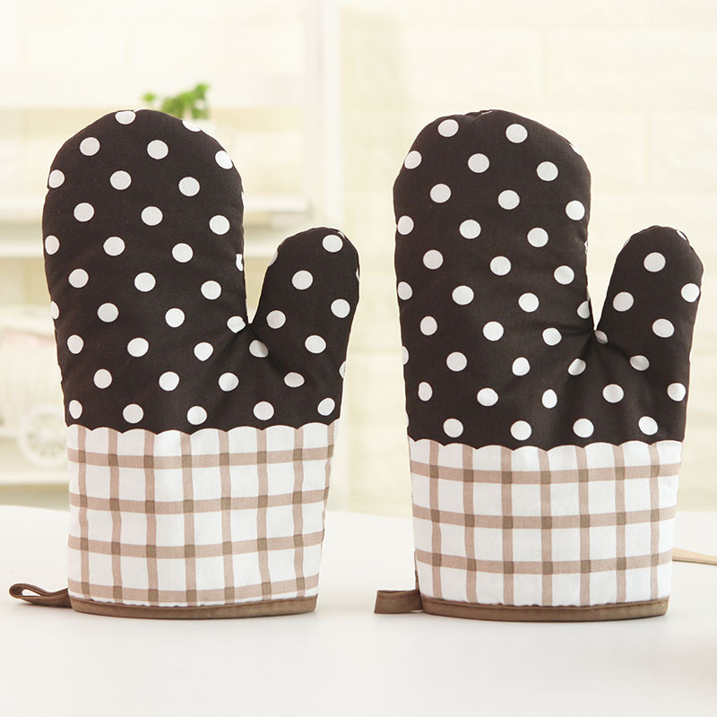 Cotton Oven Mitts – Heat Resistant Quilted Kitchen Gloves for Baking, Cooking & Microwave Use
