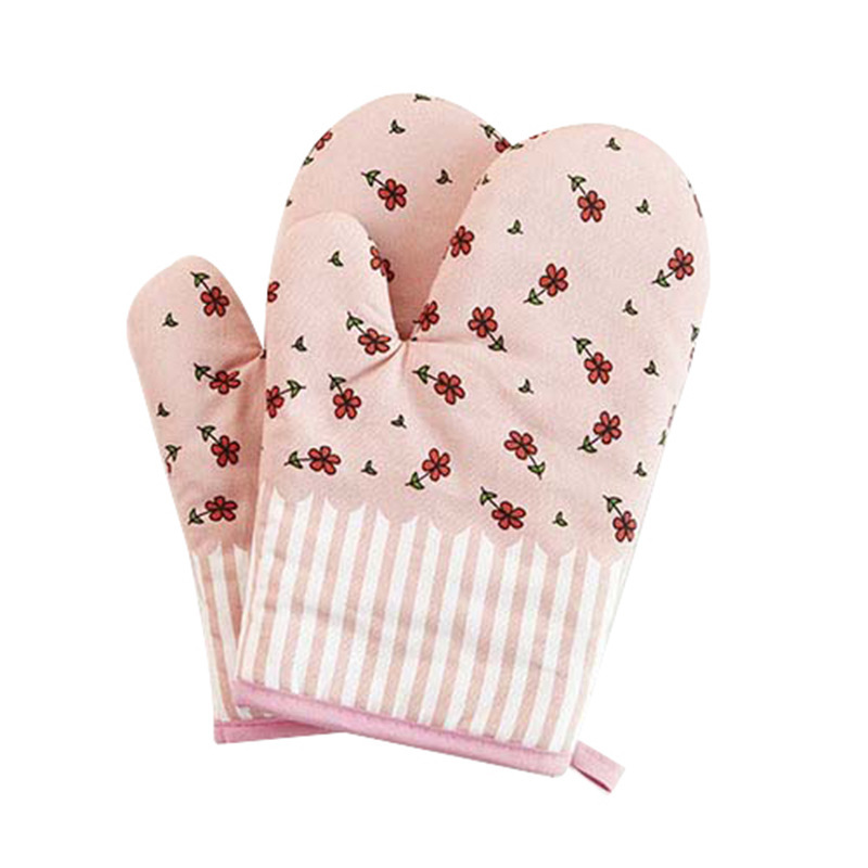 Cotton Oven Mitts – Heat Resistant Quilted Kitchen Gloves for Baking, Cooking & Microwave Use