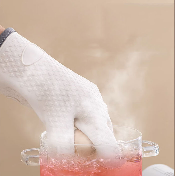 2-Pack Silicone Oven Mitts – Heat Resistant Non-Slip Cooking & Baking Gloves with Cotton Lining