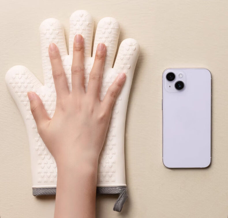 2-Pack Silicone Oven Mitts – Heat Resistant Non-Slip Cooking & Baking Gloves with Cotton Lining
