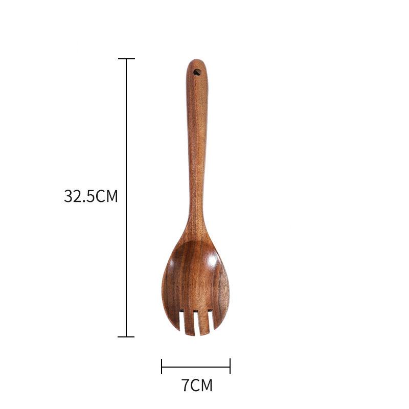 Natural Wooden Cooking Utensils Set – 4-Piece Nonstick Kitchen Spoon & Spatula Tools