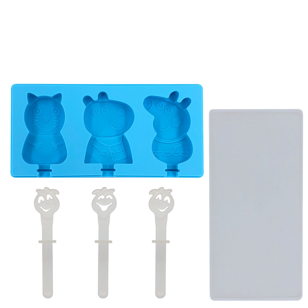 Cartoon Silicone Ice Cream Mold Set – 2-Cavity DIY Popsicle Molds in 12 Fun Shapes