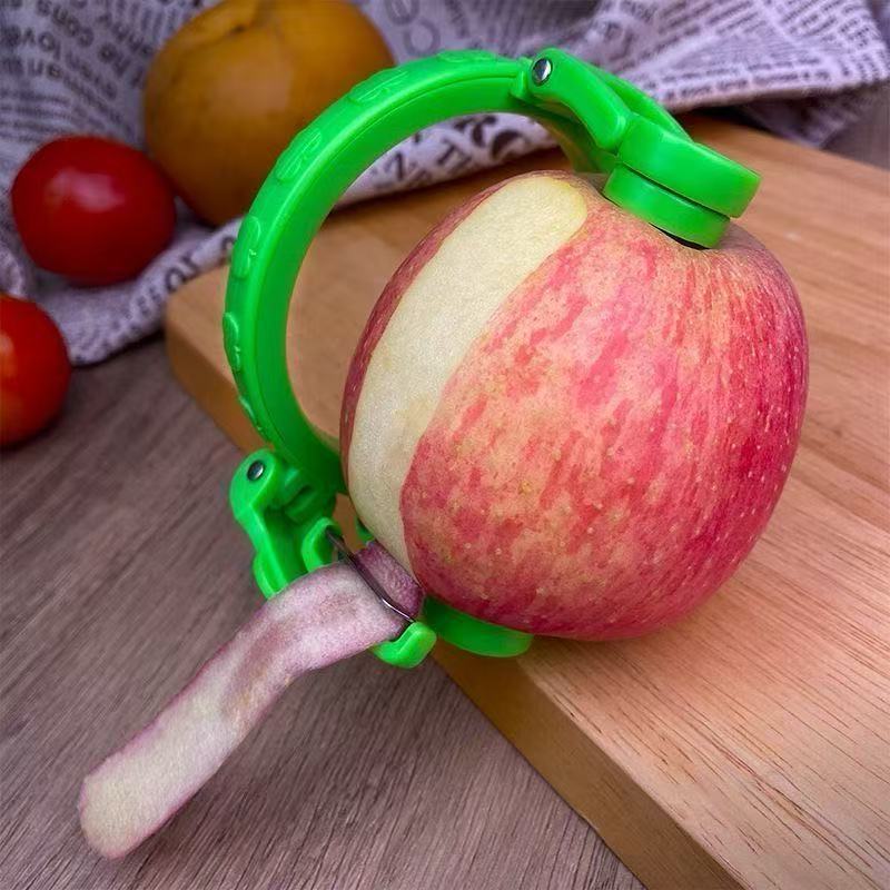 Manual Apple Peeler Tool – Rotating Fruit Peeler with Adjustable Blade – Handheld Kitchen Peeling Gadget