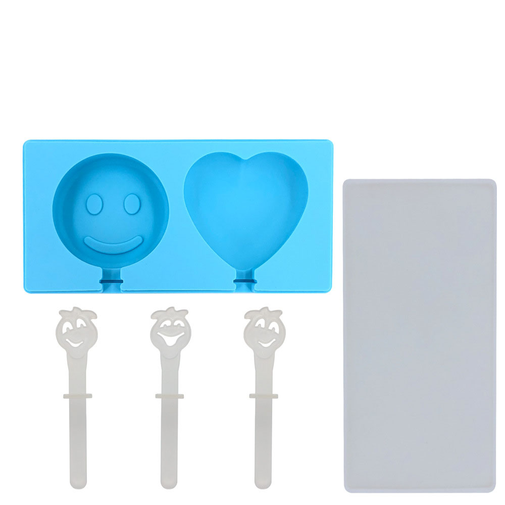 Cartoon Silicone Ice Cream Mold Set – 2-Cavity DIY Popsicle Molds in 12 Fun Shapes