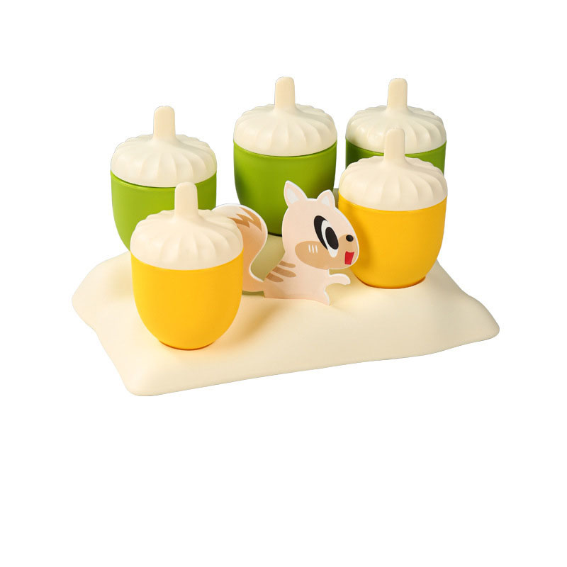 Reusable Kids Popsicle Molds – 4-Cavity Ice Pop Maker Set with Animal Handles