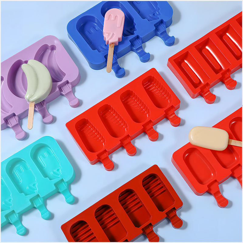 Silicone Ice Cream Mold – 3-Cavity Round Wheel Popsicle Maker for Homemade Frozen Treats