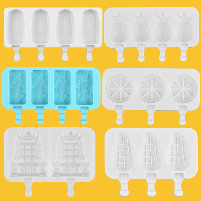 Silicone Ice Cream Mold – 3-Cavity Round Wheel Popsicle Maker for Homemade Frozen Treats