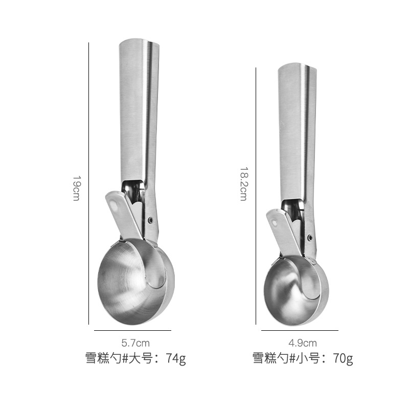 Stainless Steel Ice Cream Scoop with Trigger – Heavy-Duty Release Spoon for Hard Ice Cream