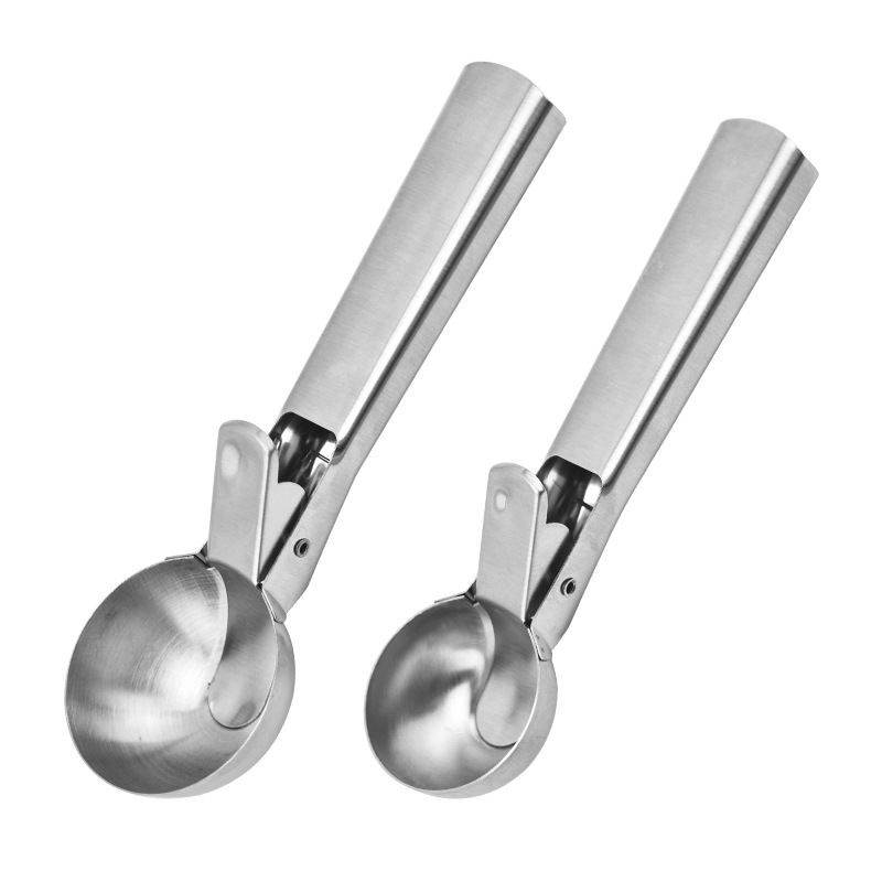 Stainless Steel Ice Cream Scoop with Trigger – Heavy-Duty Release Spoon for Hard Ice Cream