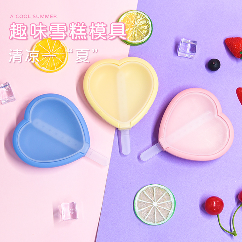 Heart-Shaped Silicone Popsicle Mold – Reusable Ice Cream Maker for Kids and DIY Treats