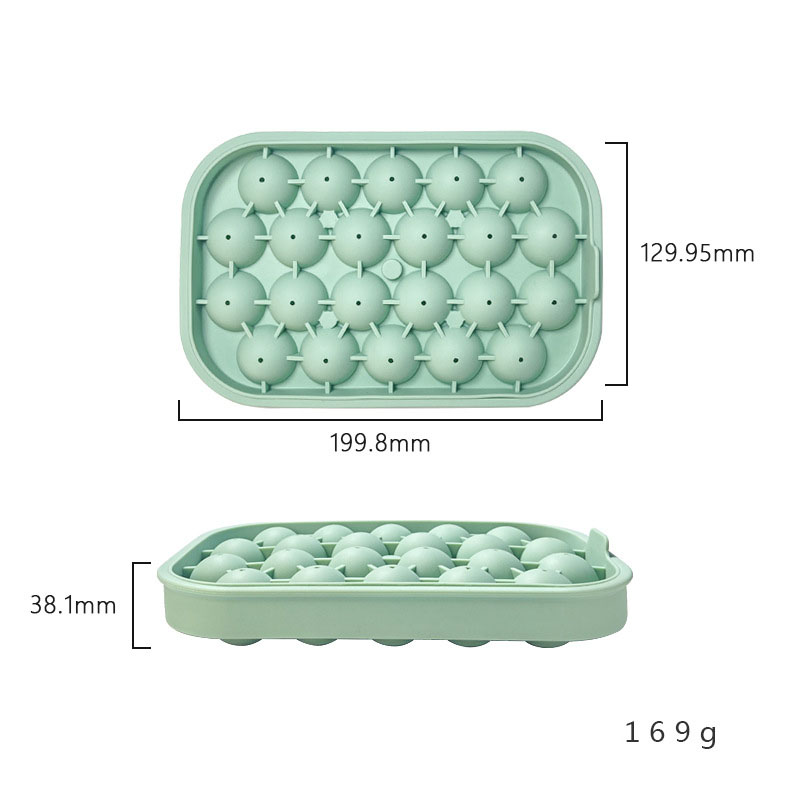 Silicone Round Ice Cube Tray – 24 Sphere Mold, BPA-Free, Stackable, Easy Release
