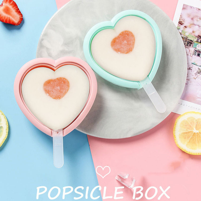 Heart-Shaped Silicone Popsicle Mold – Reusable Ice Cream Maker for Kids and DIY Treats
