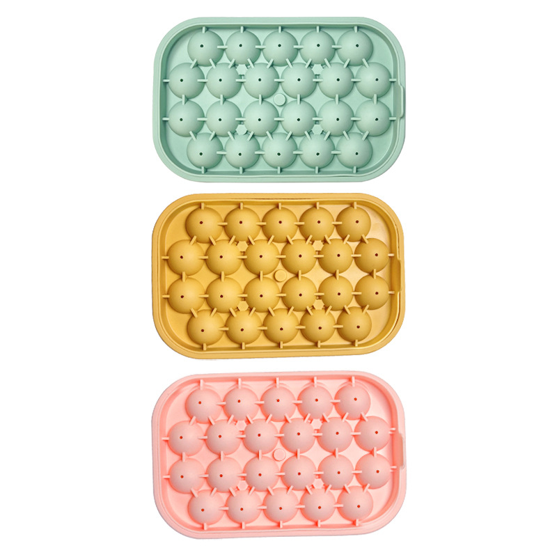 Silicone Round Ice Cube Tray – 24 Sphere Mold, BPA-Free, Stackable, Easy Release