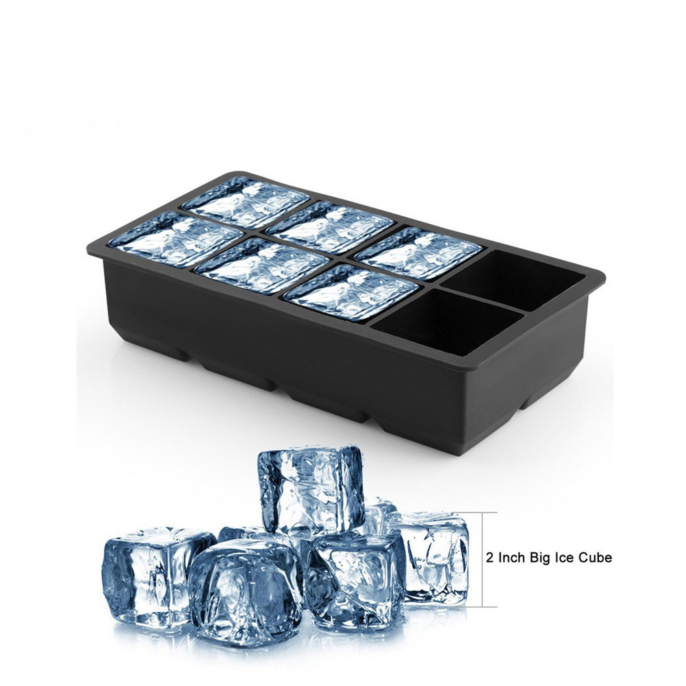 Large Silicone Ice Cube Tray - 6 Grid Whiskey Ice Mold for Home and Bar Use