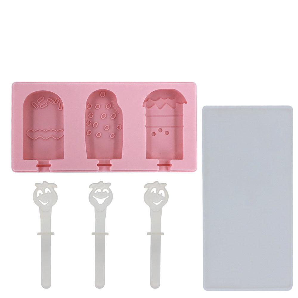 Cartoon Silicone Ice Cream Mold Set – 2-Cavity DIY Popsicle Molds in 12 Fun Shapes