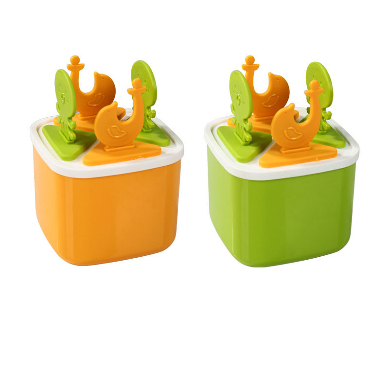 Reusable Kids Popsicle Molds – 4-Cavity Ice Pop Maker Set with Animal Handles