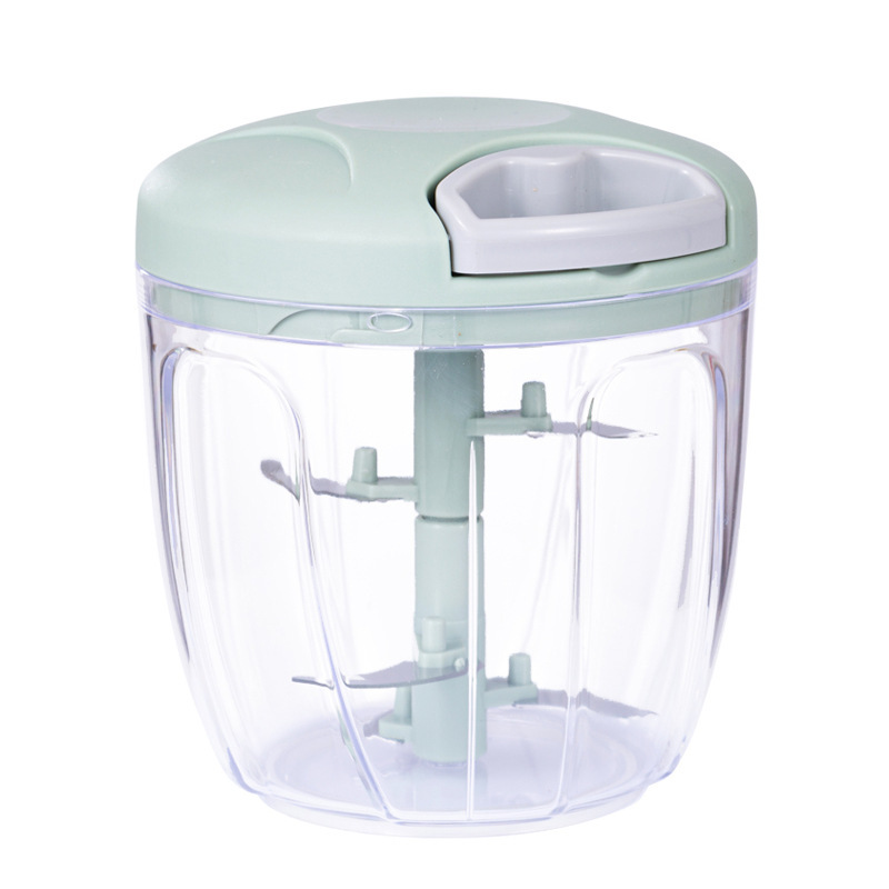 Manual Hand-Pull Food Chopper with Stainless Steel Blades – Vegetable & Fruit Cutter