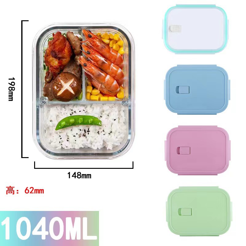 3-Pack Glass Food Containers with Lids – Leakproof, Microwave & Freezer Safe Lunch Box Set