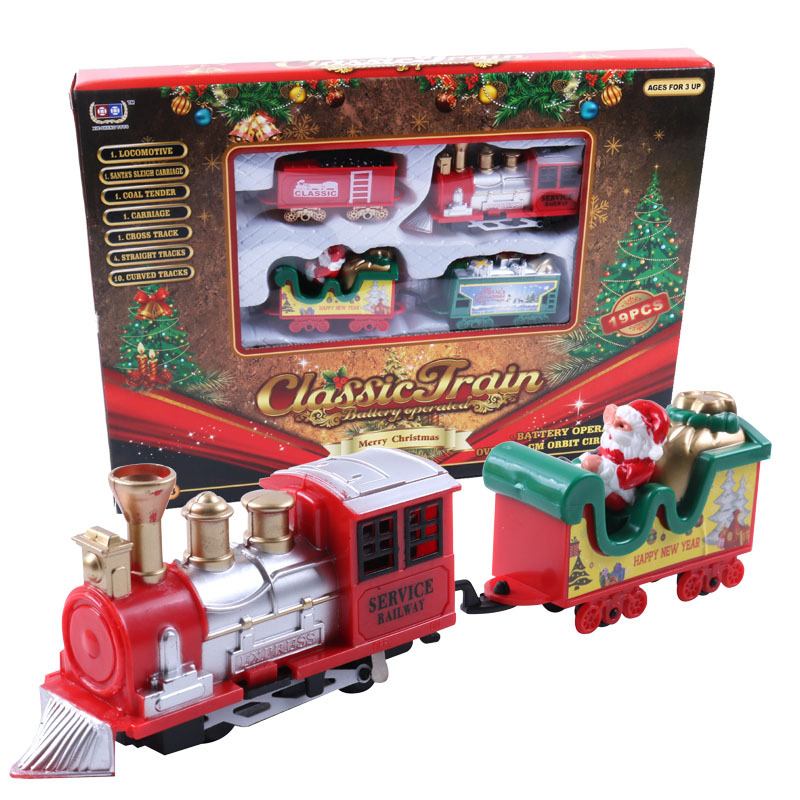 Christmas Electric Train Set with Santa – Battery Operated Toy Train with Tracks – Holiday Decoration & Kids Gift