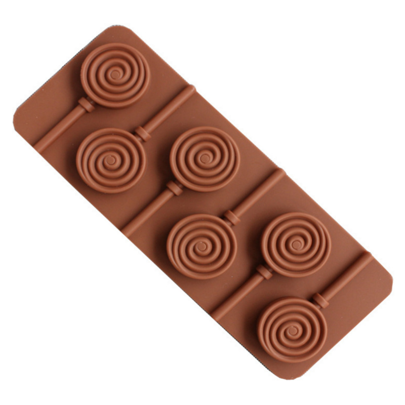 6-Cavity Swirl Lollipop Silicone Mold – Nonstick Candy & Chocolate Mould Tray