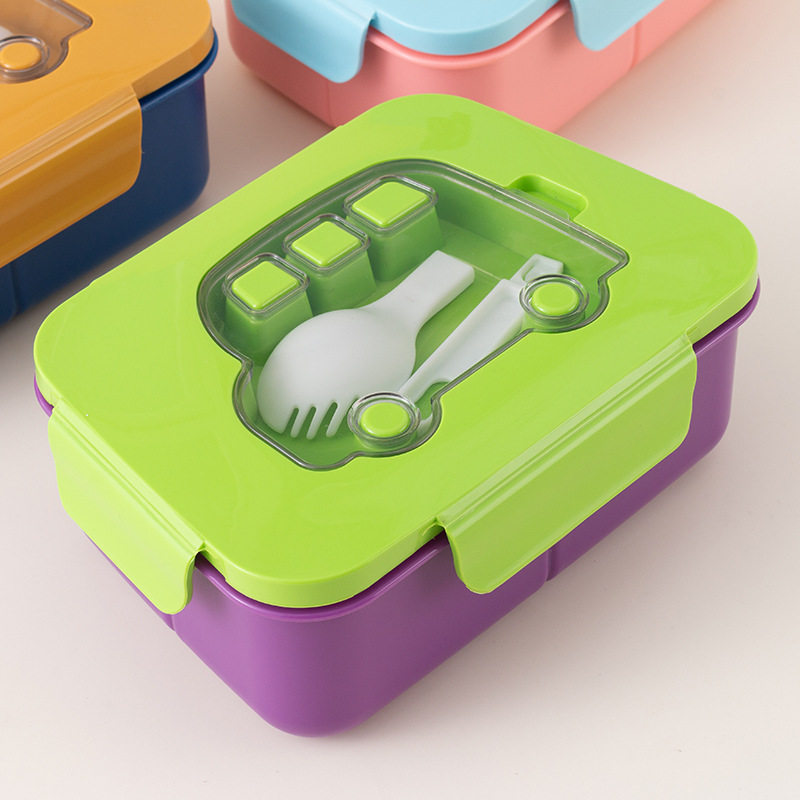 Kids Bento Box & Water Bottle Set – Cartoon Lunch Container with Spoon and Leakproof Cup