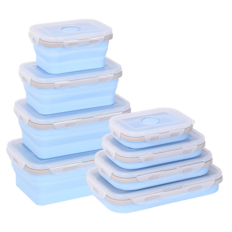 Collapsible Silicone Food Storage Containers Set – BPA-Free Stackable Lunch Boxes with Airtight Lids
