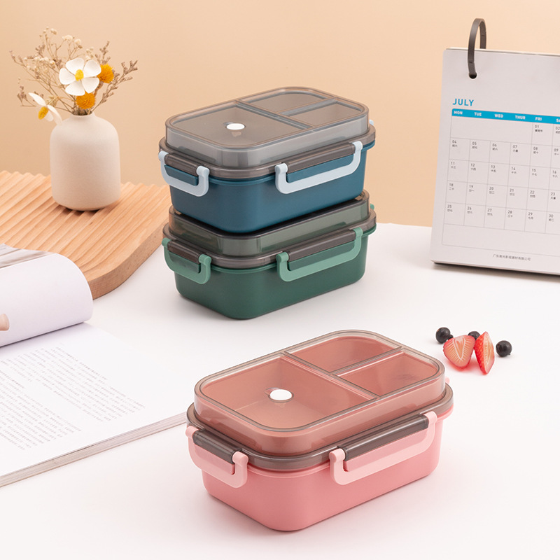 3-Compartment Leakproof Lunch Box – BPA-Free Bento Box with Utensils for Kids & Adults