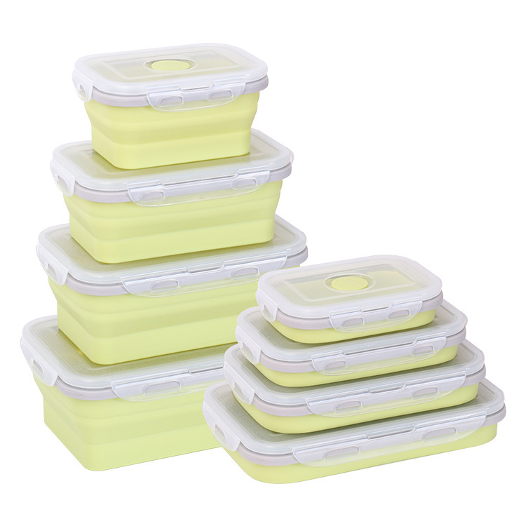 Collapsible Silicone Food Storage Containers Set – BPA-Free Stackable Lunch Boxes with Airtight Lids