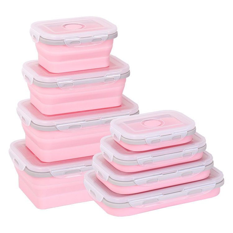 Collapsible Silicone Food Storage Containers Set – BPA-Free Stackable Lunch Boxes with Airtight Lids
