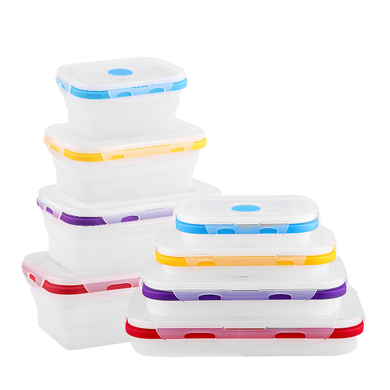 Collapsible Silicone Food Storage Container with Airtight Lid – Leak-Proof Lunch Box
