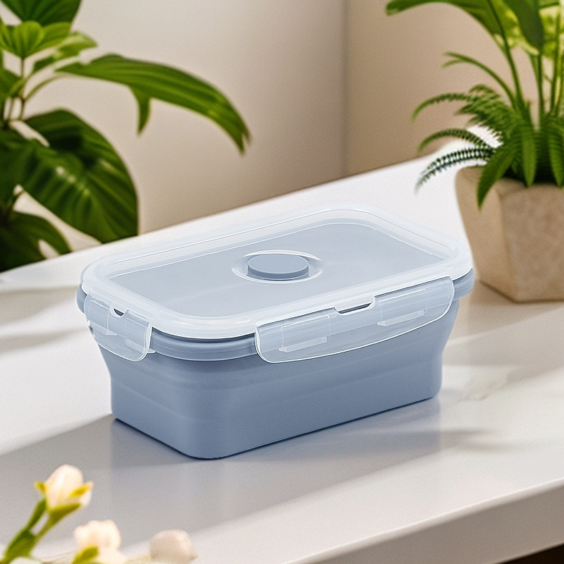 4-Pack Collapsible Silicone Food Containers – Leakproof BPA-Free Meal Prep Lunch Box Set